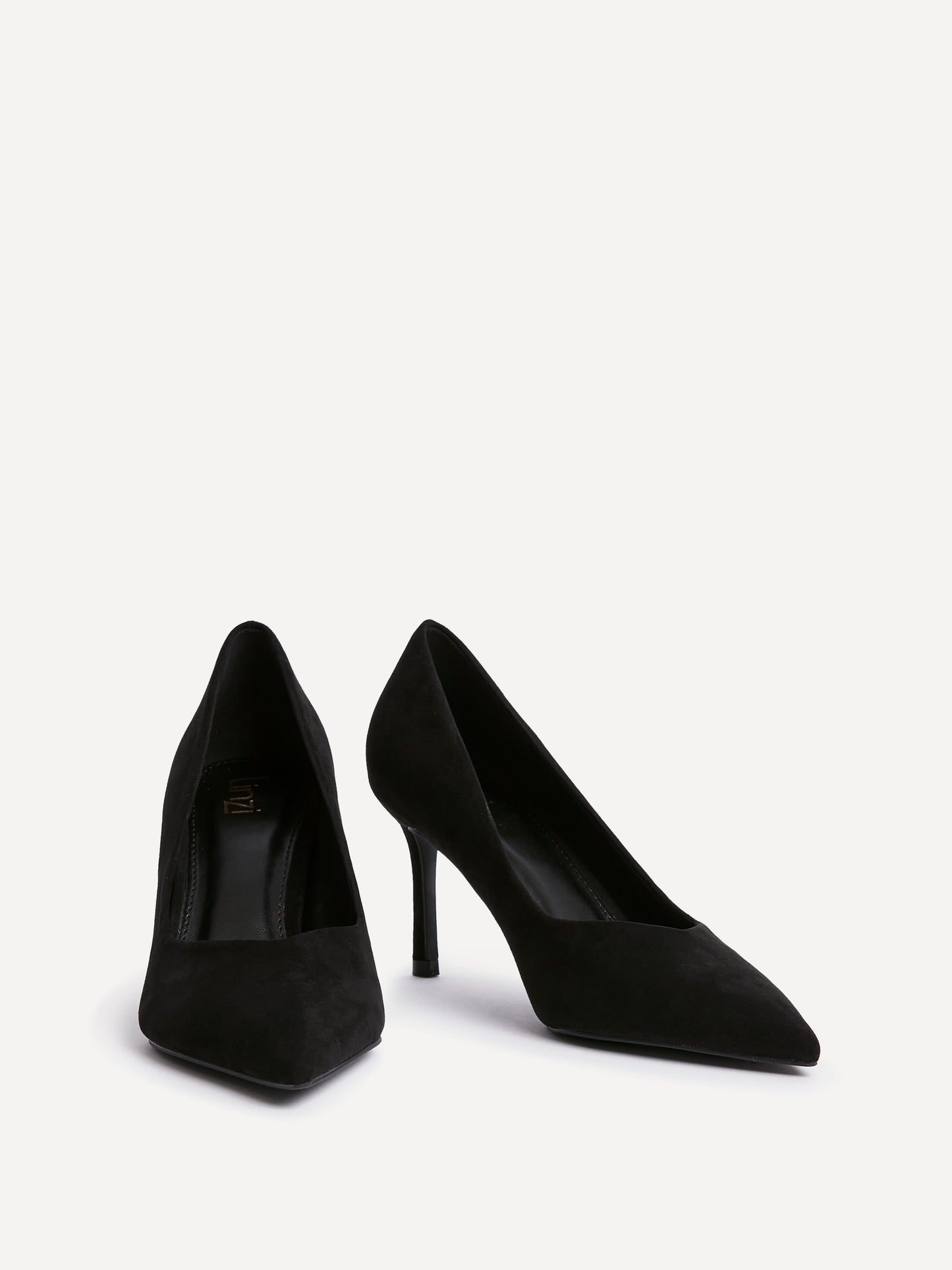 Classic Black Faux Suede Court Heels
