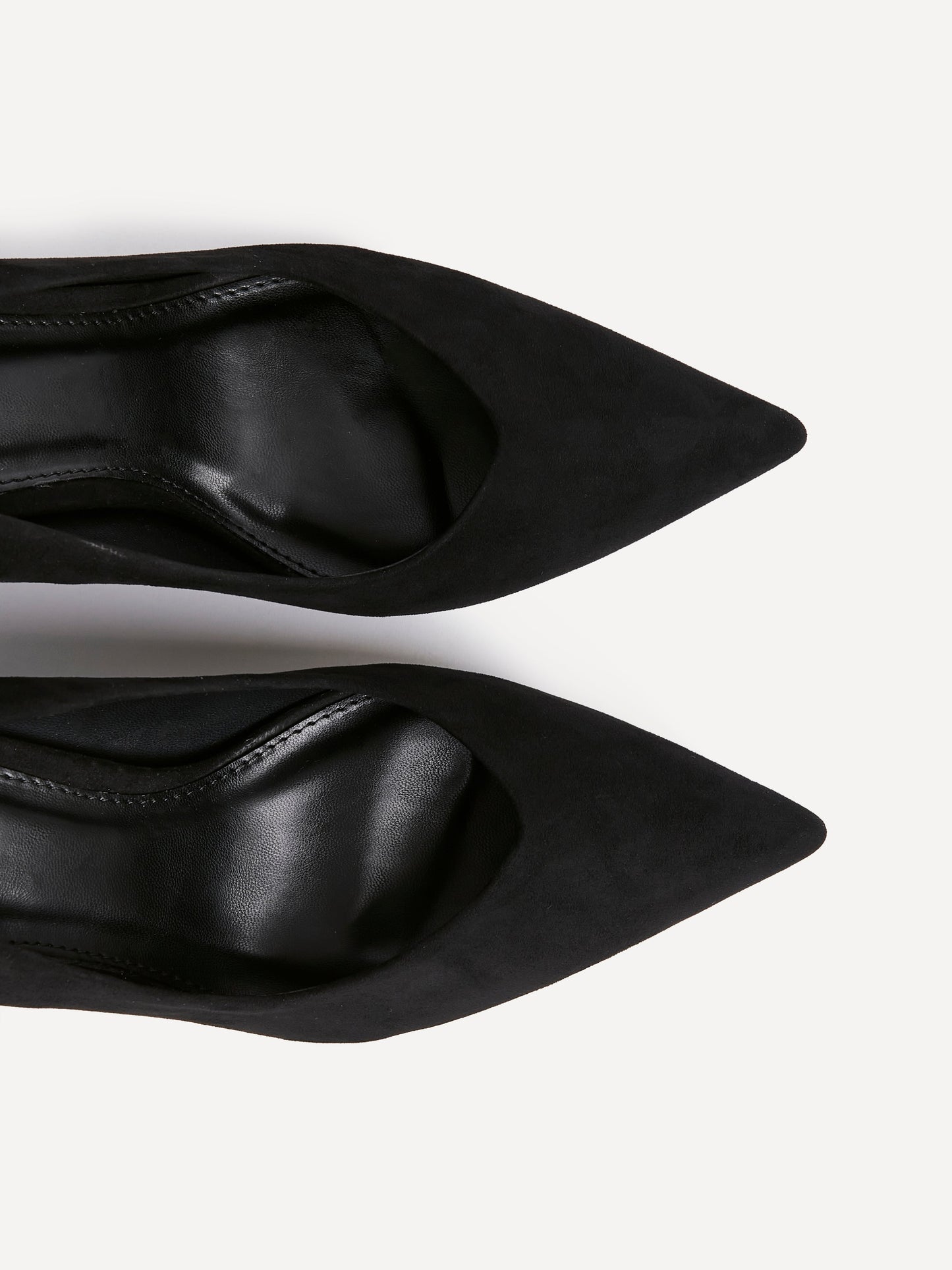 Classic Black Faux Suede Court Heels