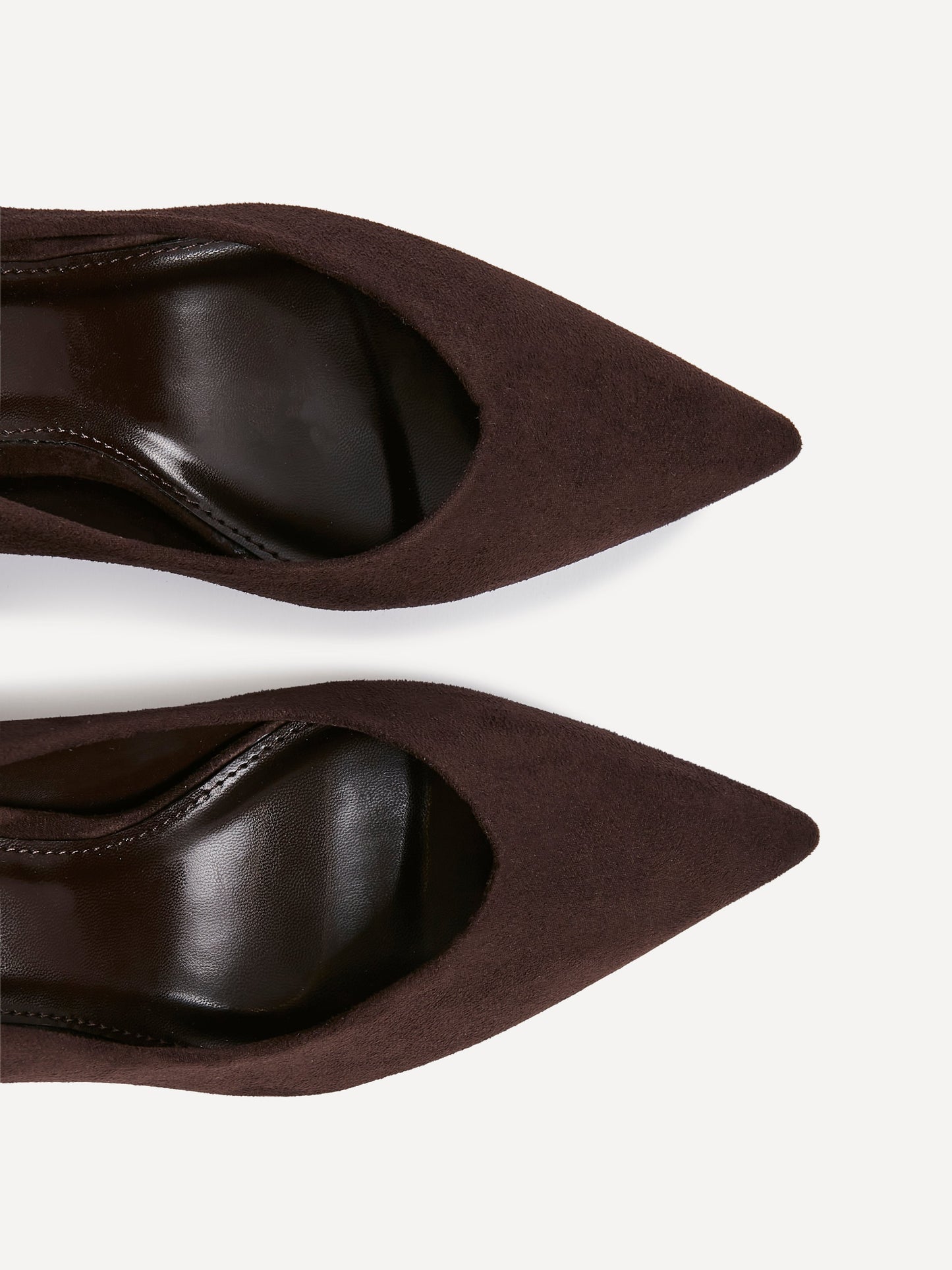 Classic Brown Faux Suede Court Heels