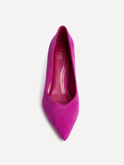 Classic Fuchsia Faux Suede Court Heels