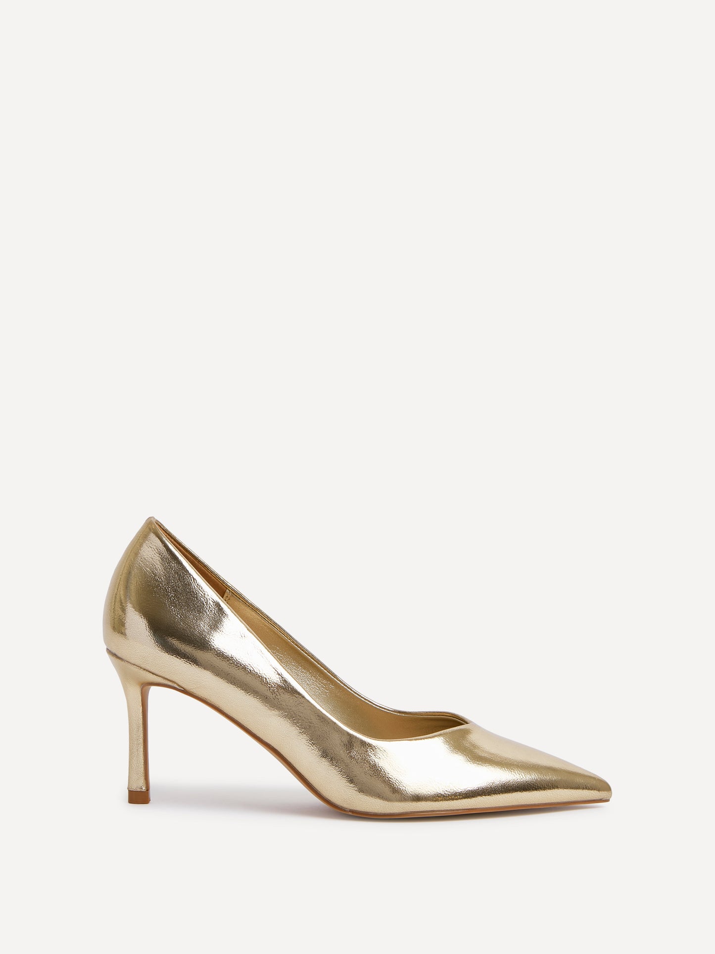 Classic Gold Faux Leather Court Heels