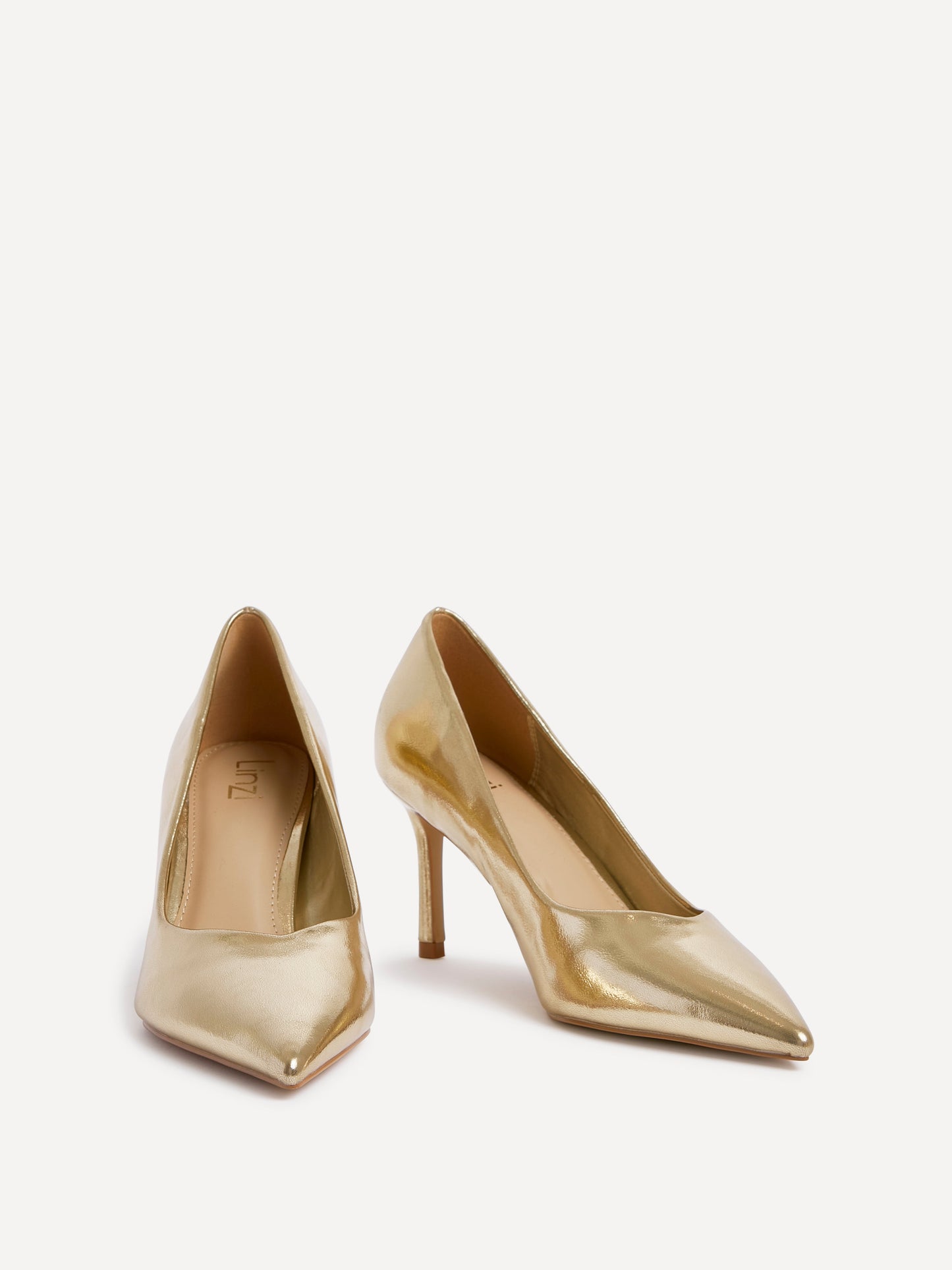 Classic Gold Faux Leather Court Heels