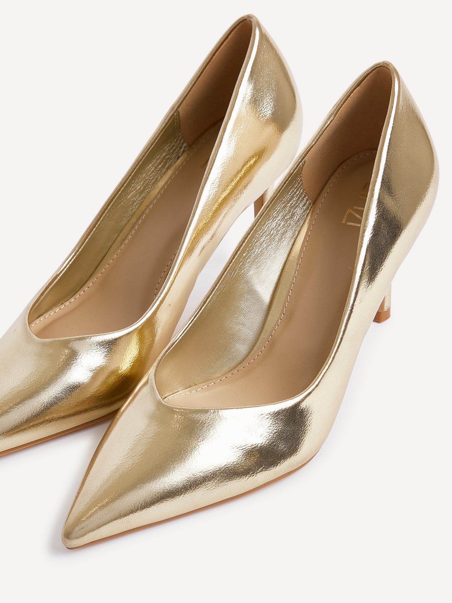 Classic Gold Faux Leather Court Heels