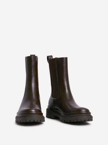 Command Brown Chunky Chelsea Boots