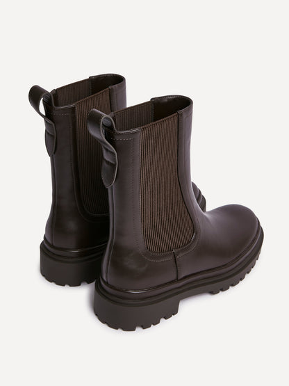 Command Brown Chunky Chelsea Boots