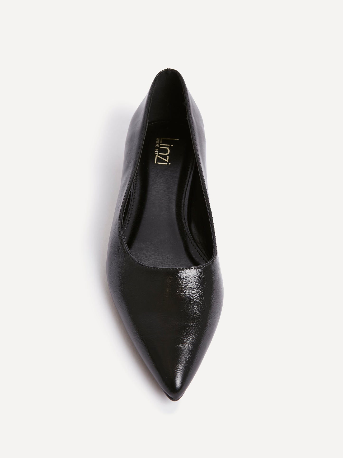 Compete Wide Fit Black Faux Leather Pumps