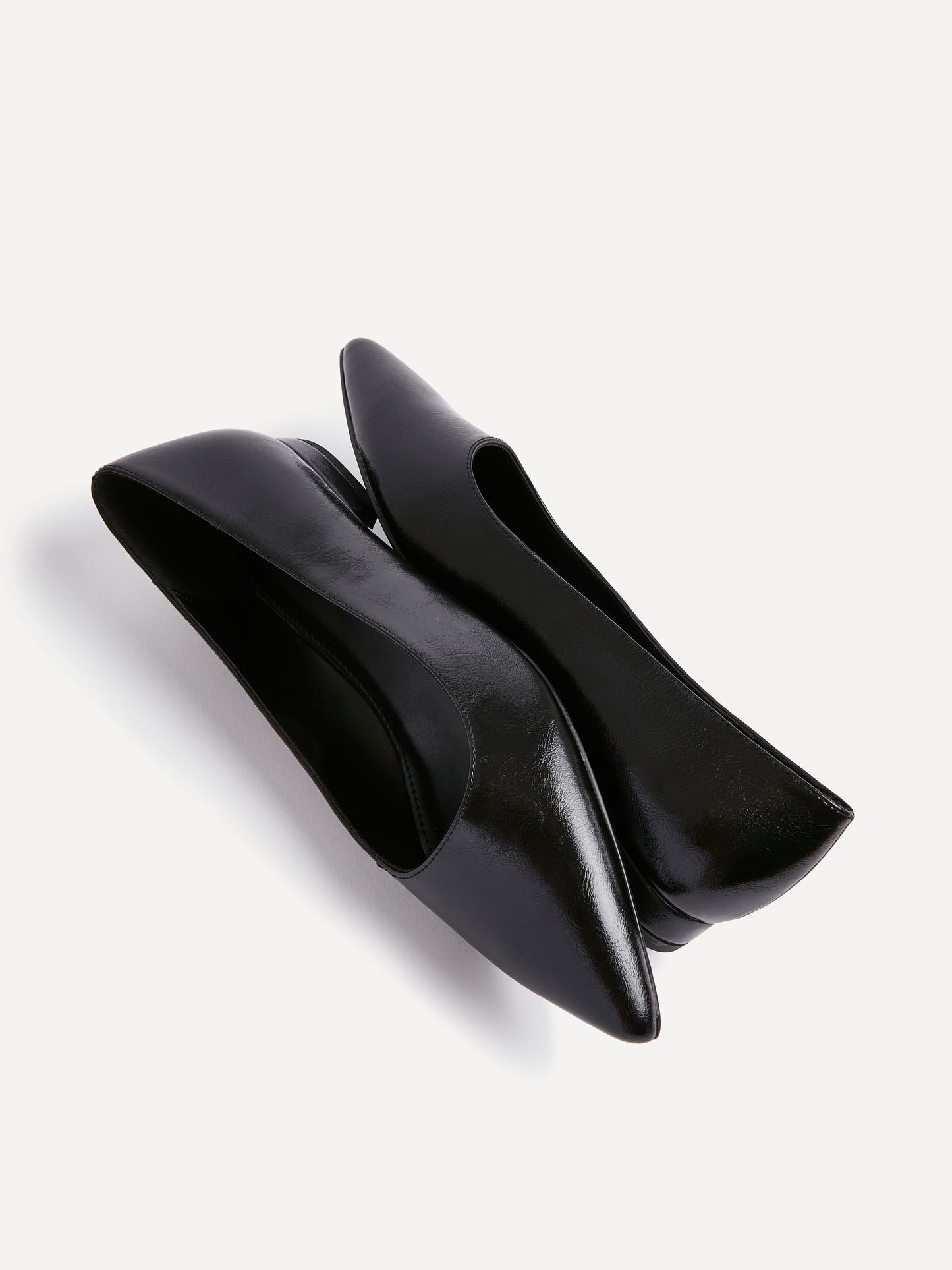 Compete Wide Fit Black Faux Leather Pumps