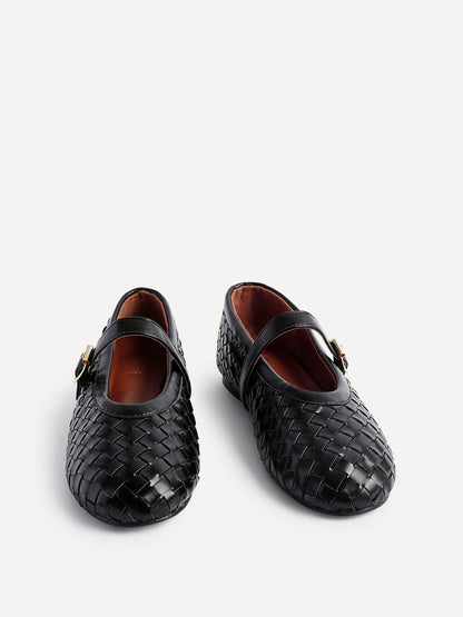 Daily Black Faux Leather Mary Jane Pumps