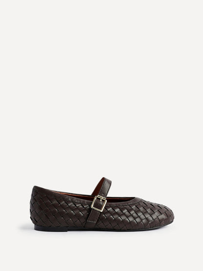 Daily Brown Faux Leather Mary Jane Pumps