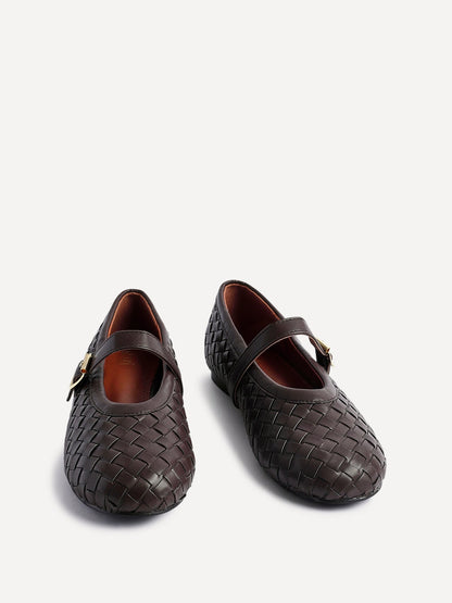 Daily Brown Faux Leather Mary Jane Pumps