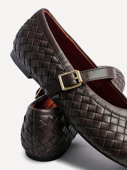 Daily Brown Faux Leather Mary Jane Pumps