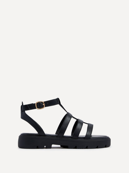 Dallas Black Gladiator Flatform Sandals