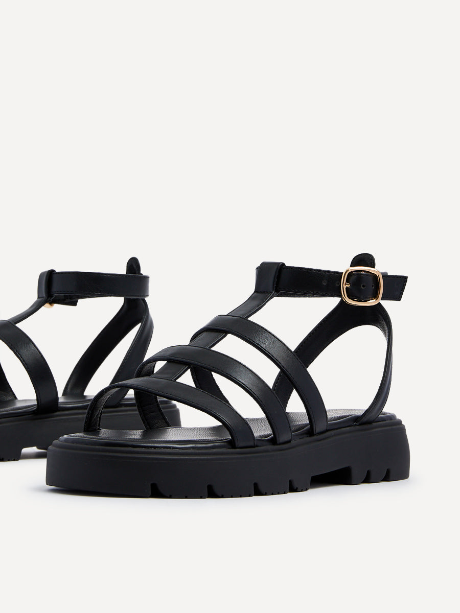 Dallas Black Gladiator Flatform Sandals