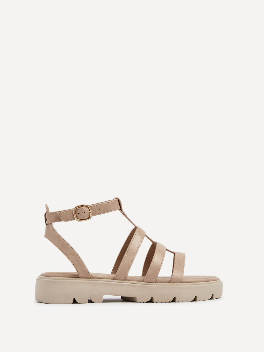 Dallas Nude Gladiator Flatform Sandals