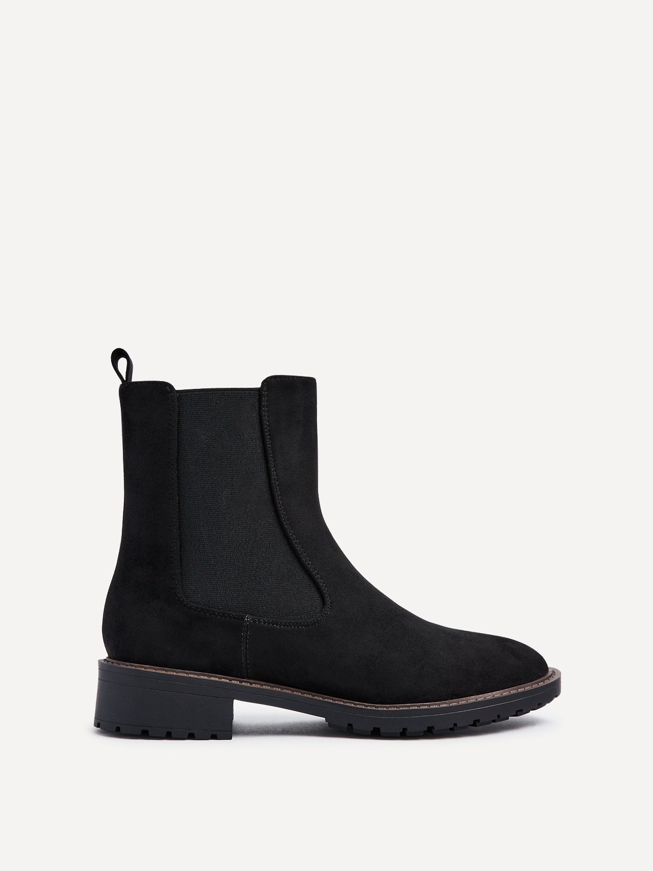 Dalston Black Faux Suede Chelsea Boots