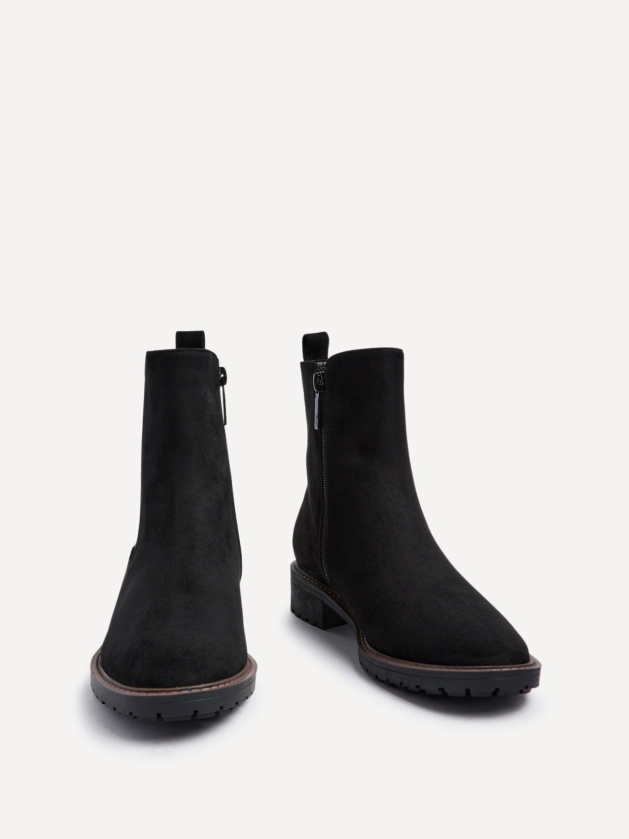 Dalston Black Faux Suede Chelsea Boots