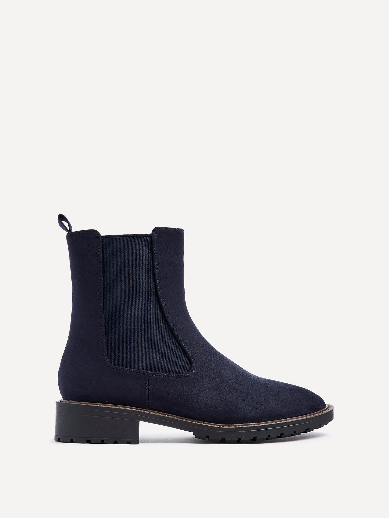 Dalston Navy Faux Suede Chelsea Boots