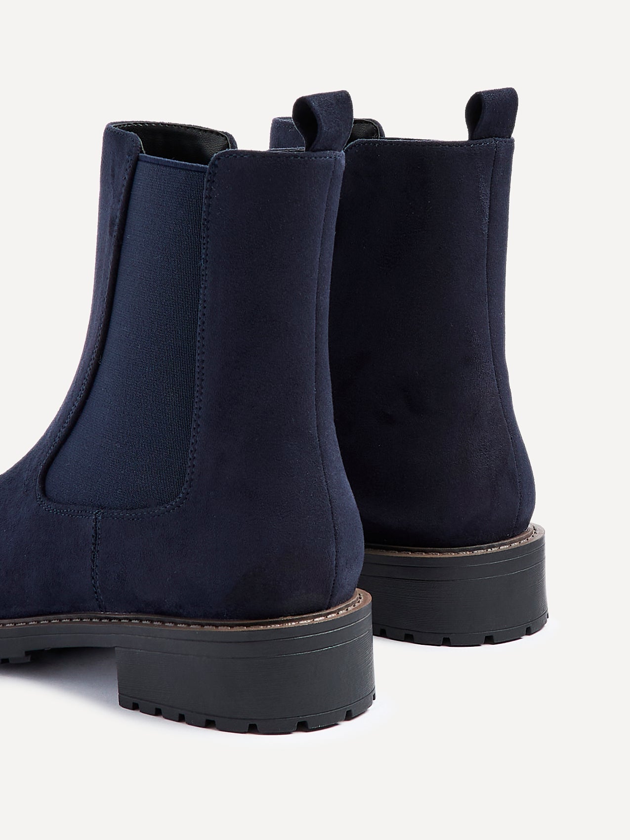 Dalston Navy Faux Suede Chelsea Boots