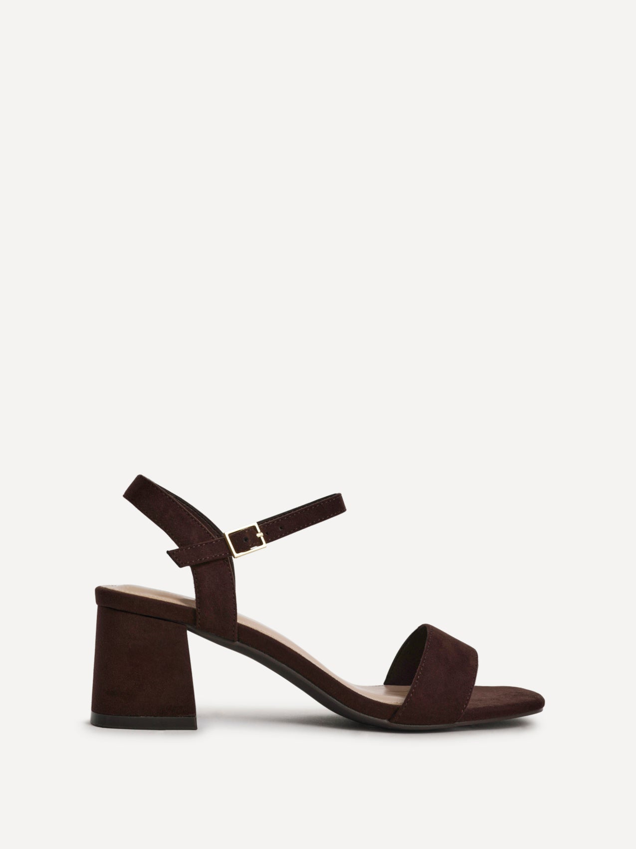 Darcie Brown Faux Suede Heeled Sandals