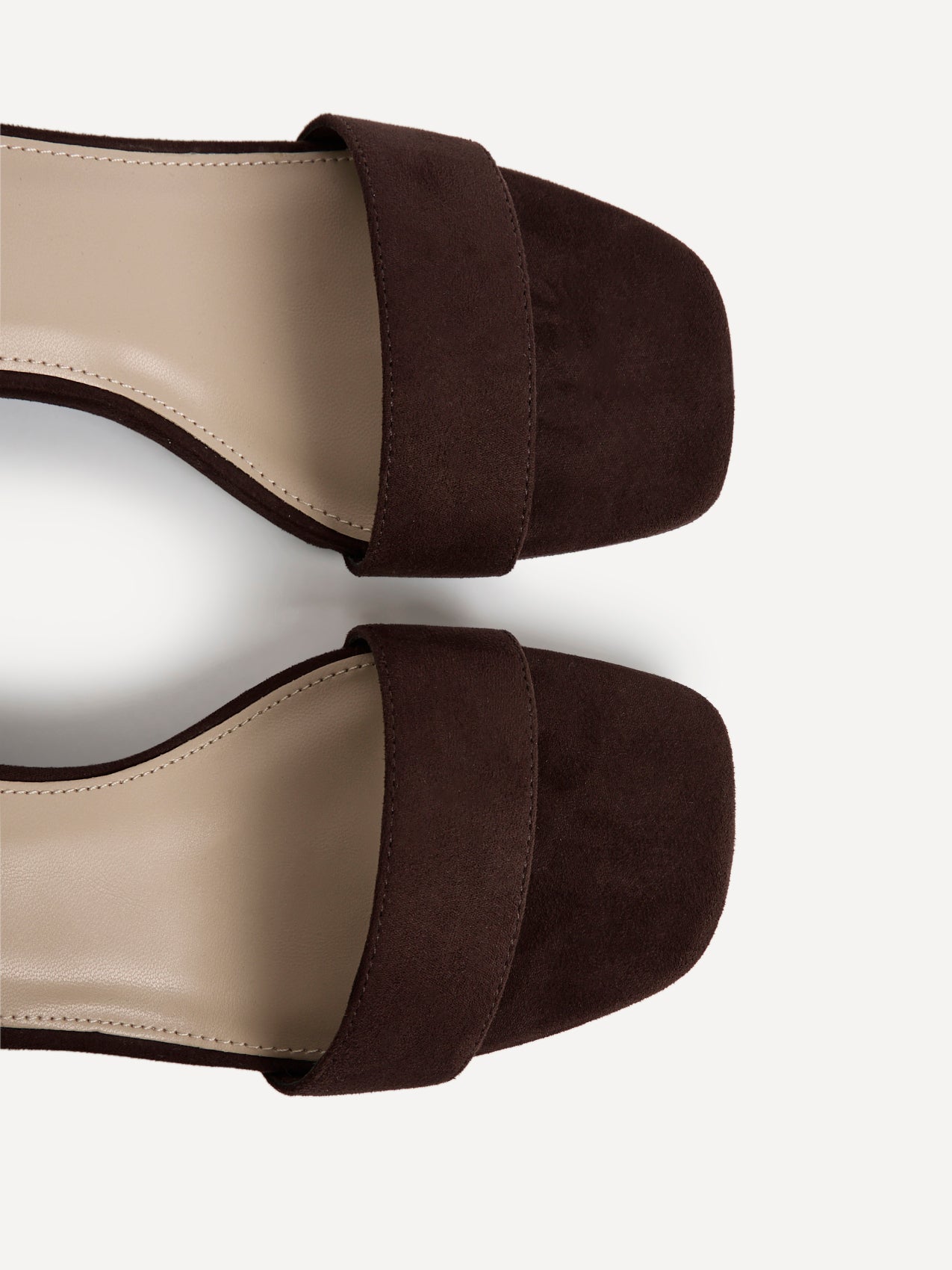 Darcie Brown Faux Suede Heeled Sandals