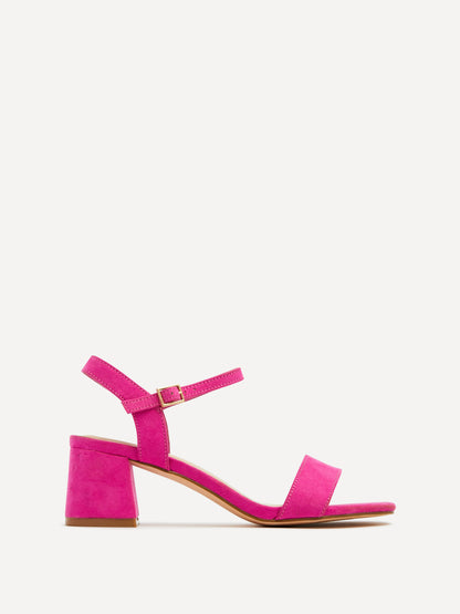 Darcie Fuchsia Faux Suede Heeled Sandals