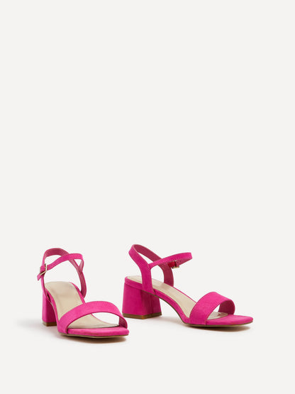 Darcie Fuchsia Faux Suede Heeled Sandals