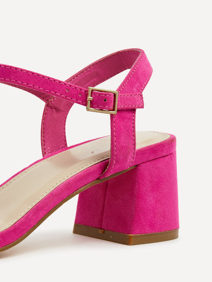 Darcie Fuchsia Faux Suede Heeled Sandals