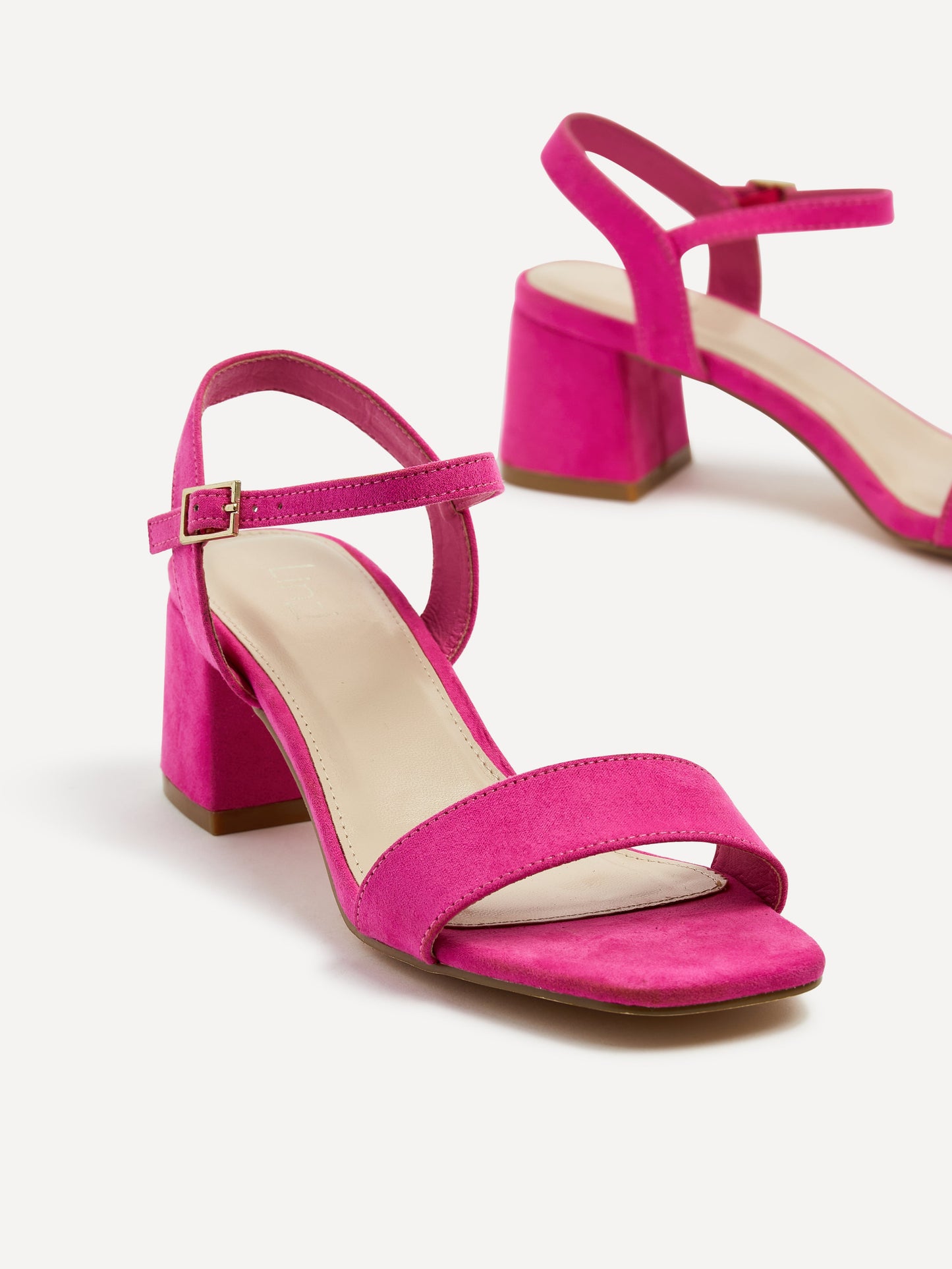 Darcie Fuchsia Faux Suede Heeled Sandals