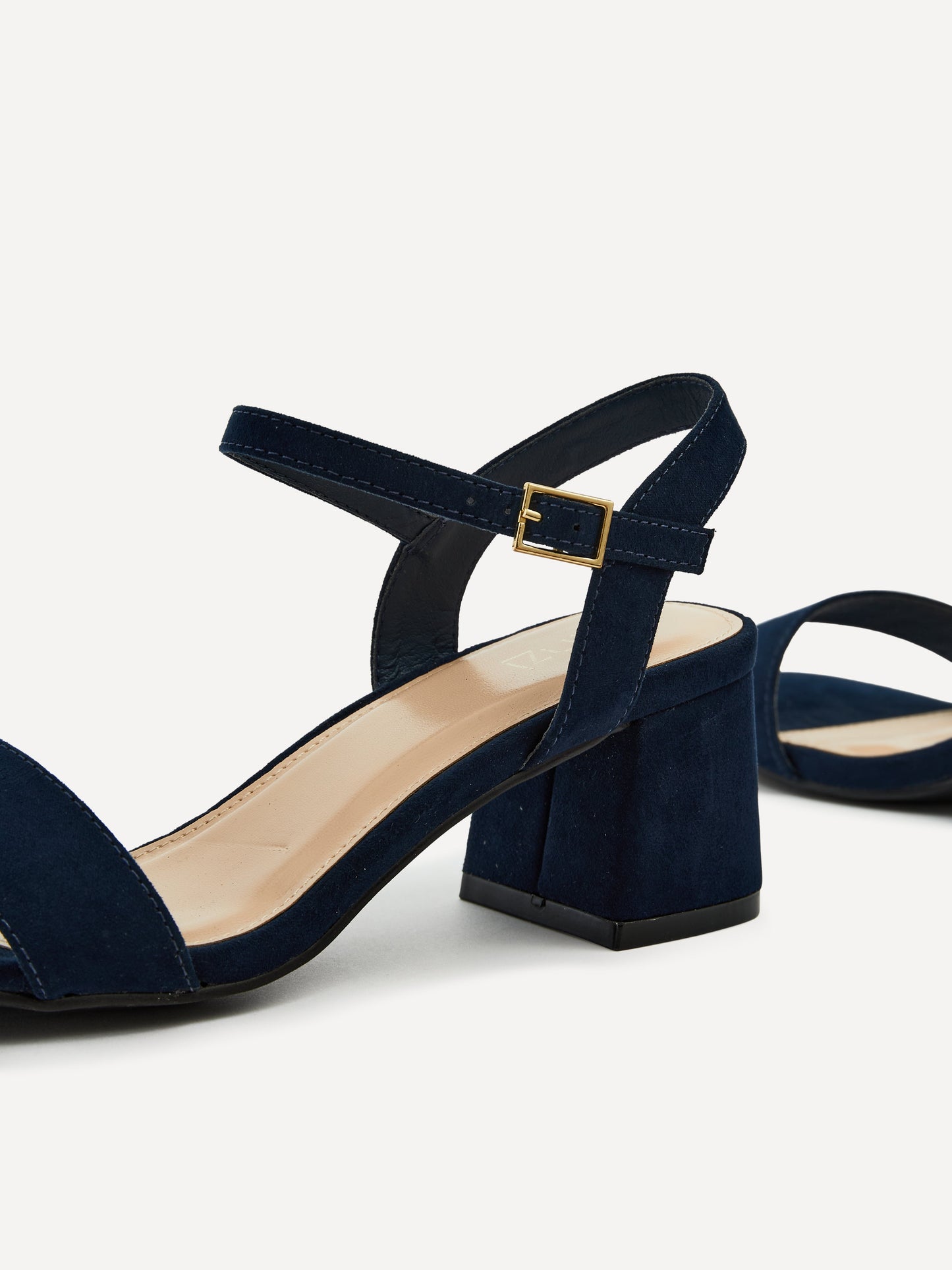 Darcie Navy Faux Suede Heeled Sandals