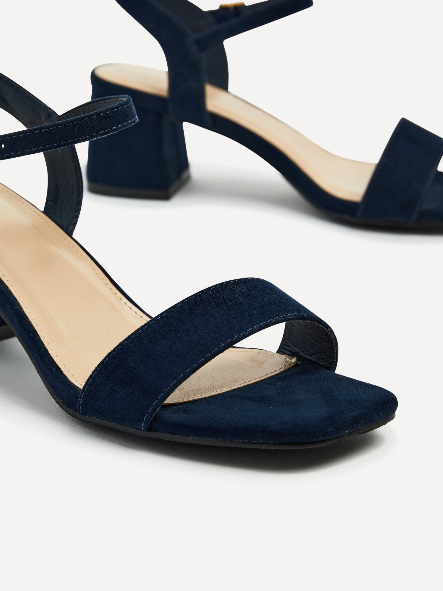 Darcie Navy Faux Suede Heeled Sandals