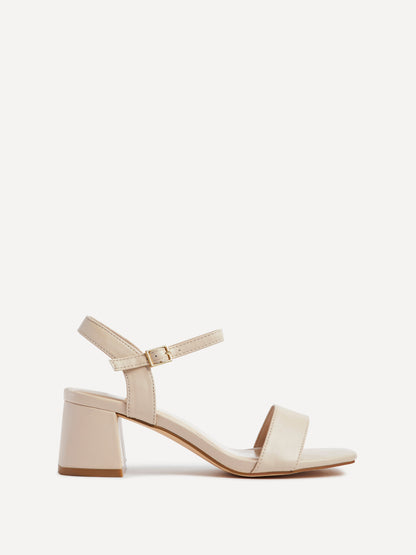 Darcie Nude Faux Leather Heeled Sandals