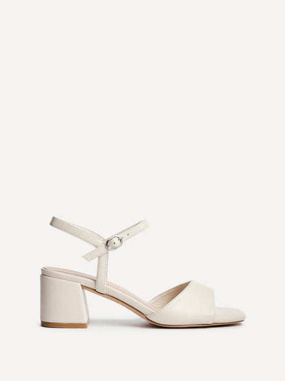 Darlene Nude Faux Leather Low Heeled Sandals