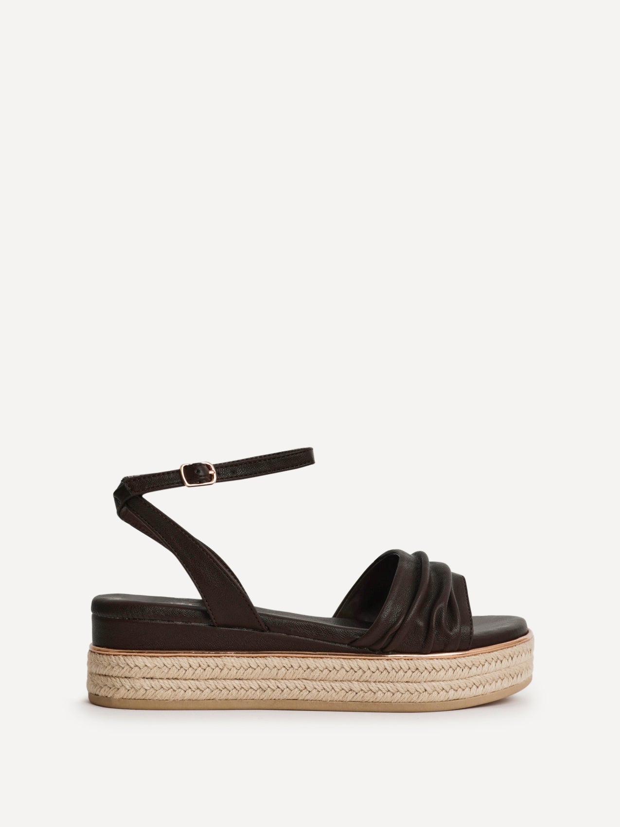 Dazed Brown Faux Leather Flatform Sandals
