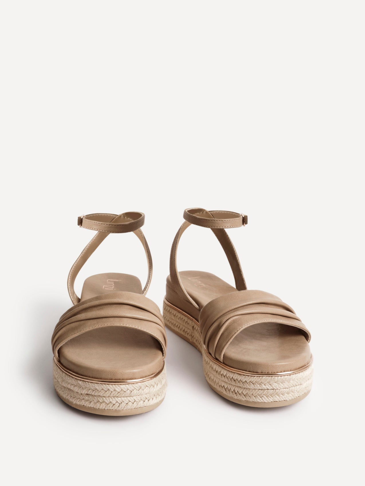 Dazed Mocha Faux Leather Flatform Sandals