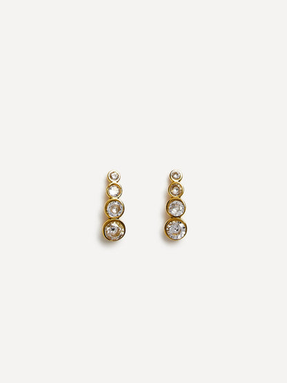 Dazzle Gold Crystal Drop Earrings