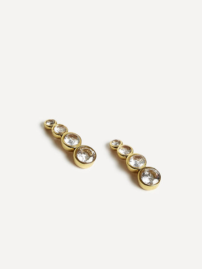 Dazzle Gold Crystal Drop Earrings