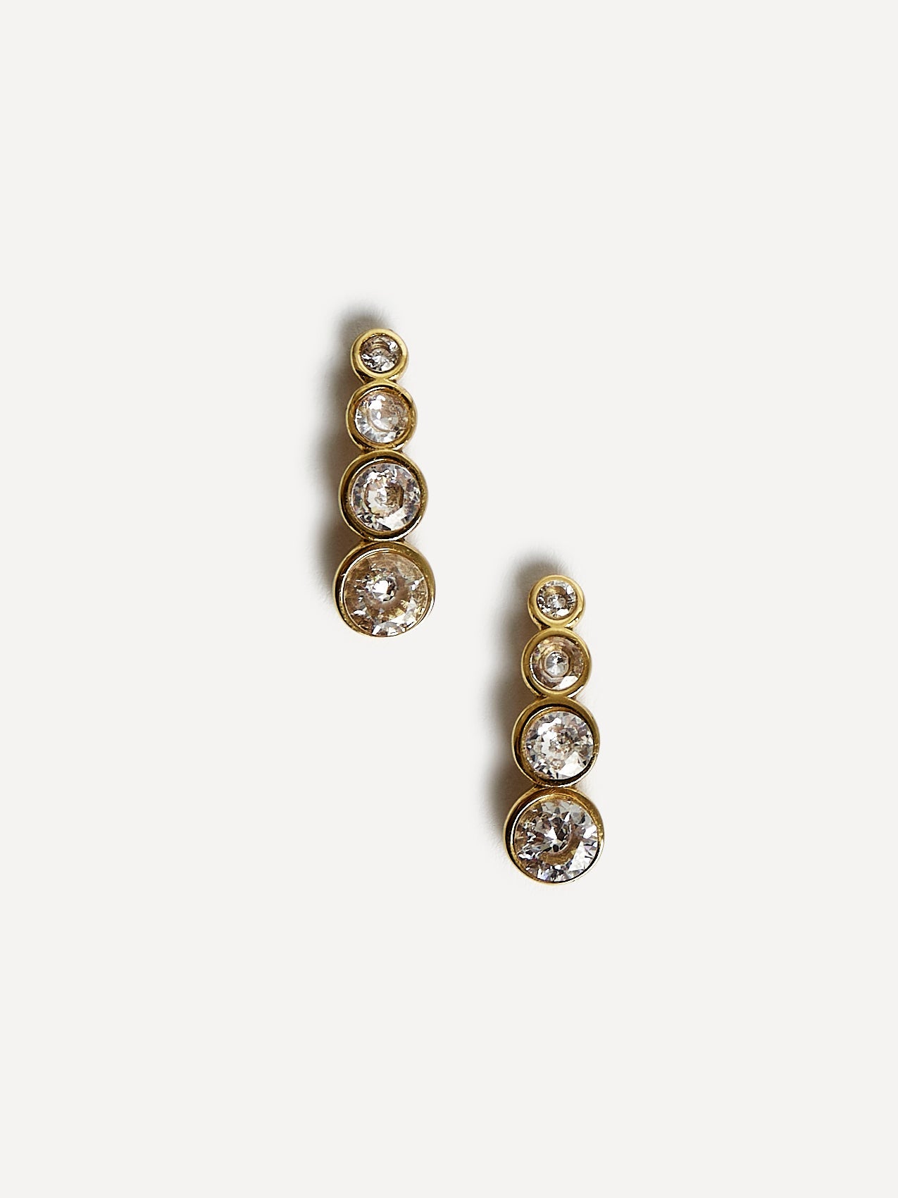Dazzle Gold Crystal Drop Earrings