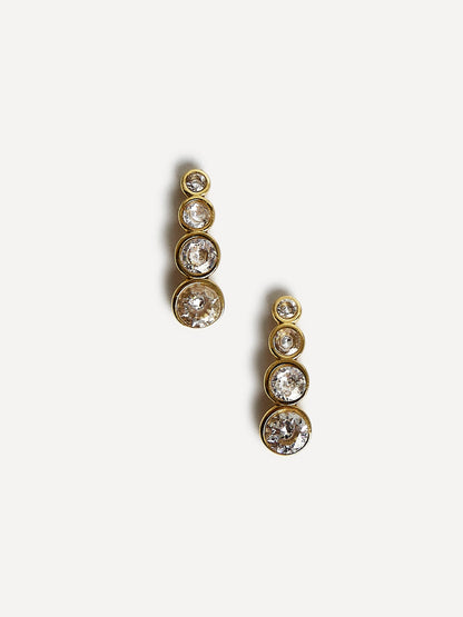 Dazzle Gold Crystal Drop Earrings