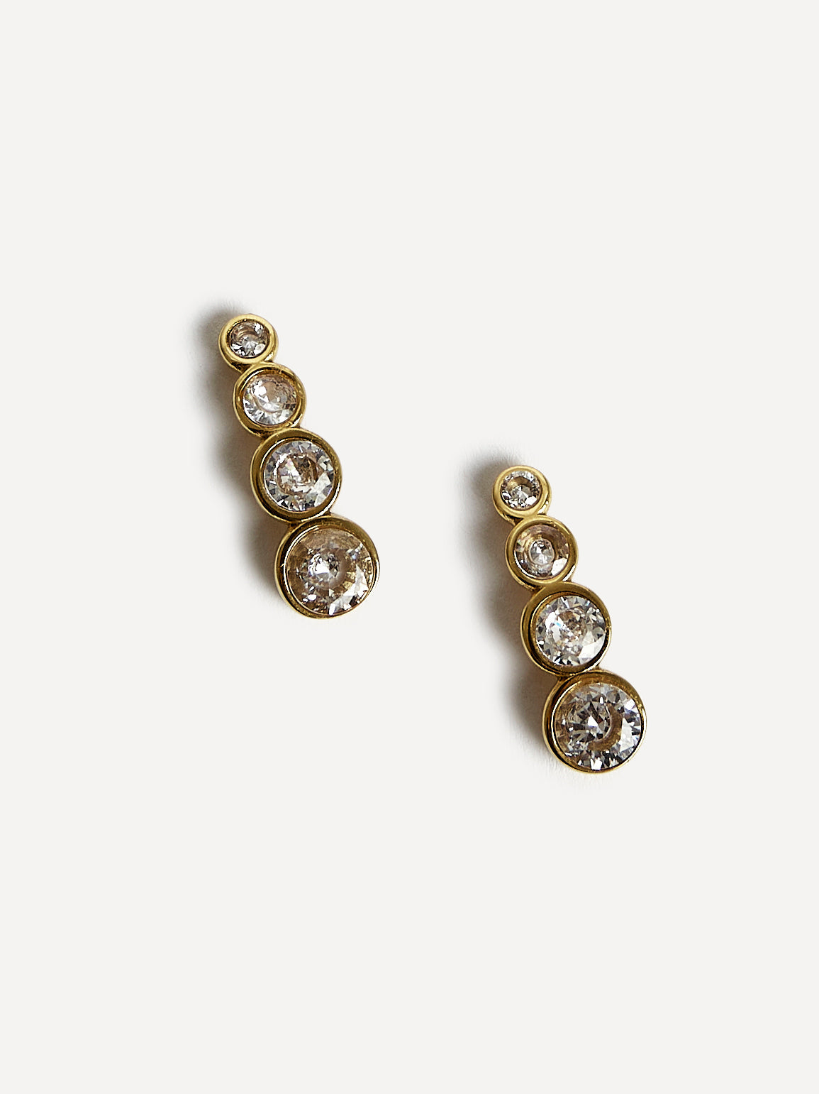 Dazzle Gold Crystal Drop Earrings