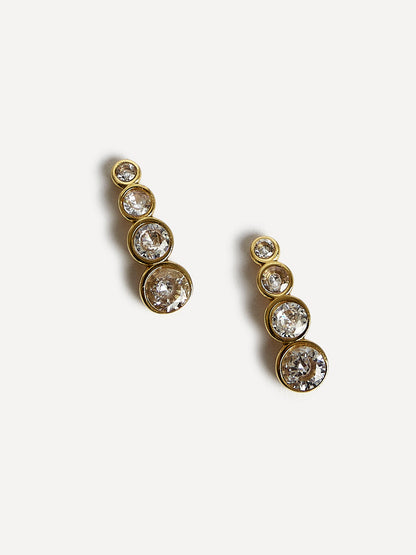Dazzle Gold Crystal Drop Earrings