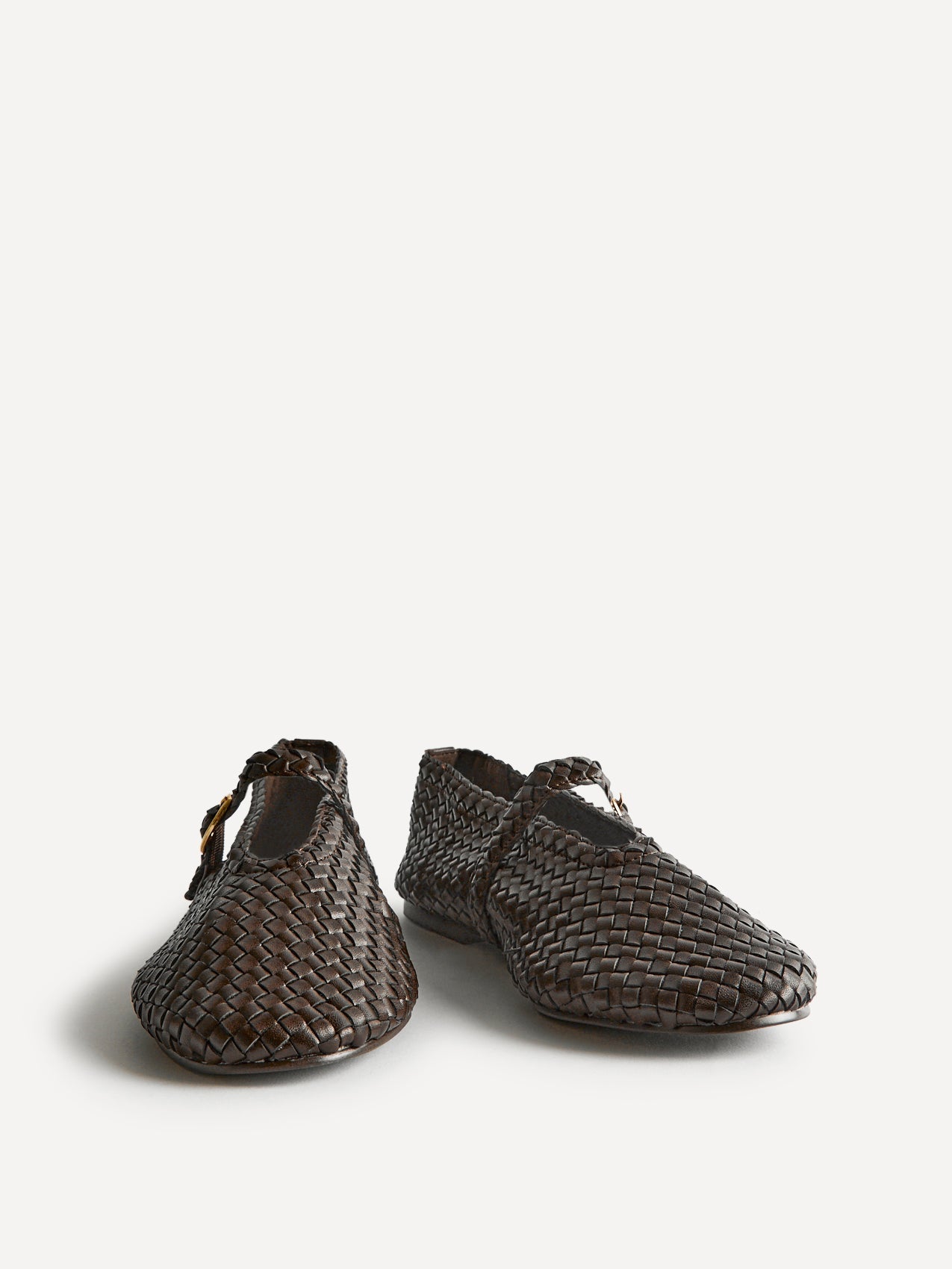Debut Brown Handwoven Ballet Flats