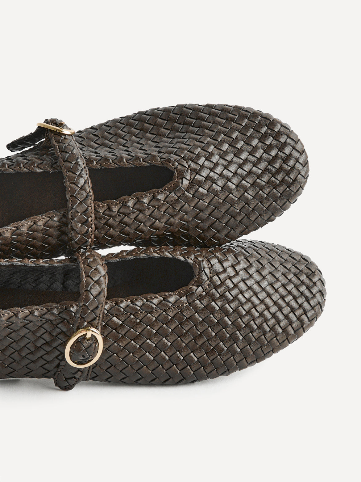 Debut Brown Handwoven Ballet Flats