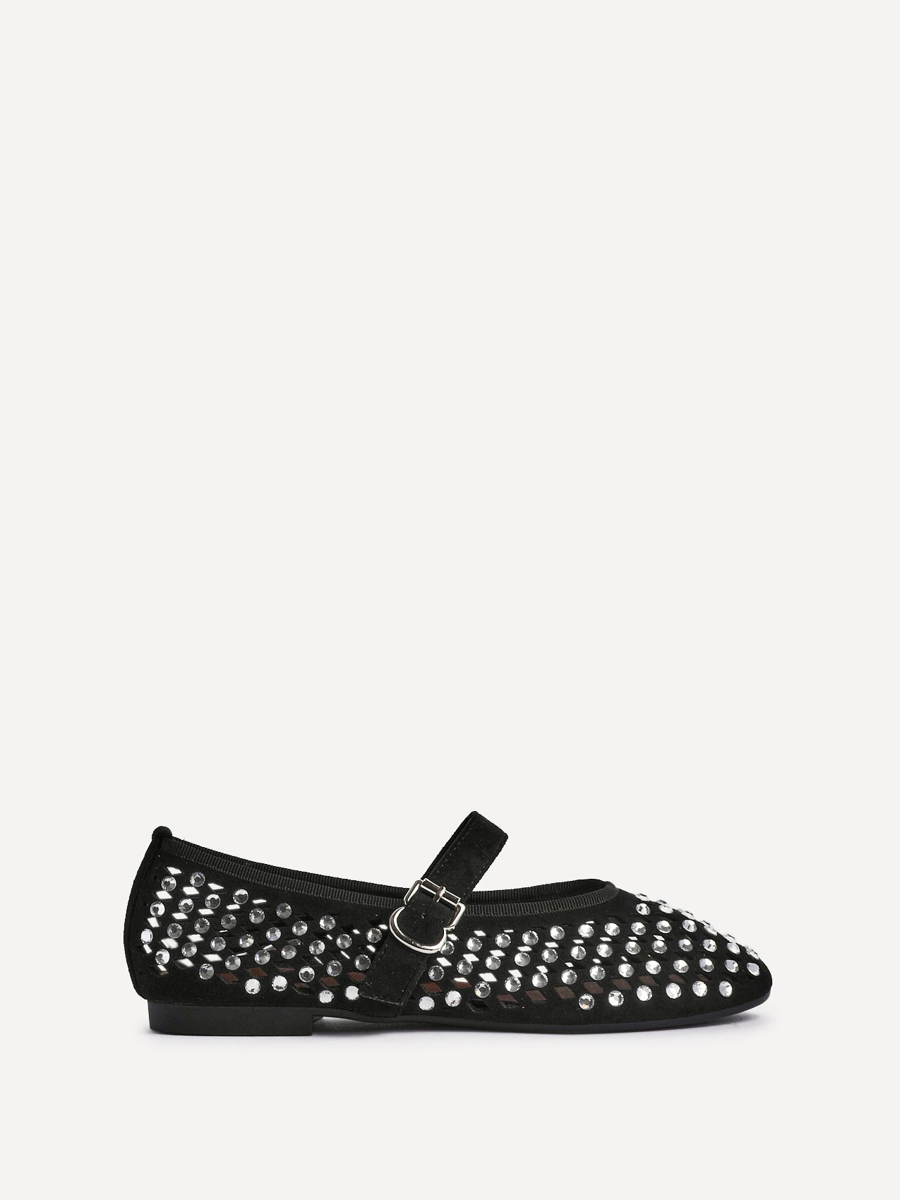 Delicate Black Suede Ballet Pumps