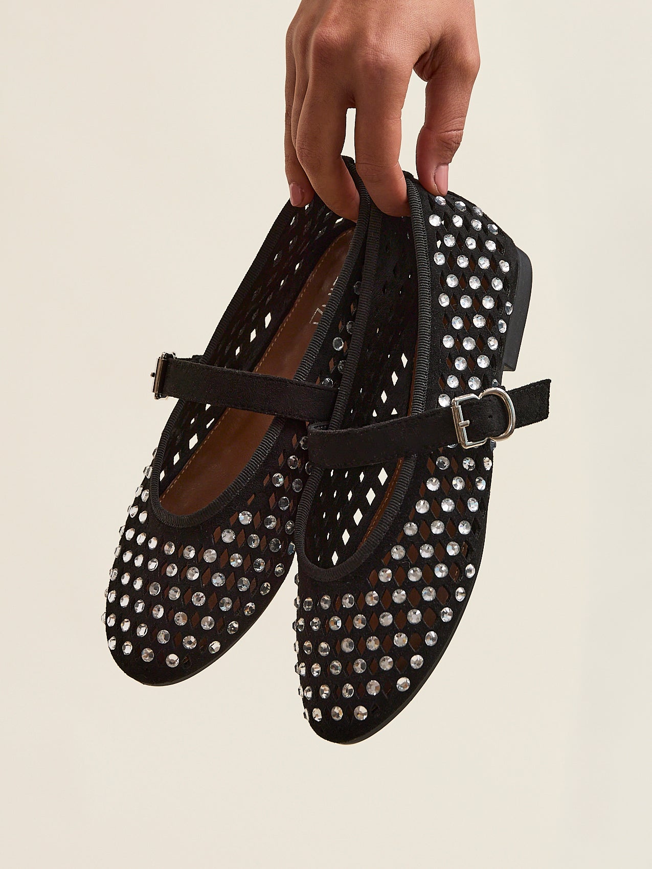 Delicate Black Suede Ballet Pumps