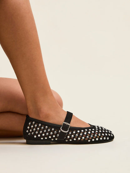 Delicate Black Suede Ballet Pumps