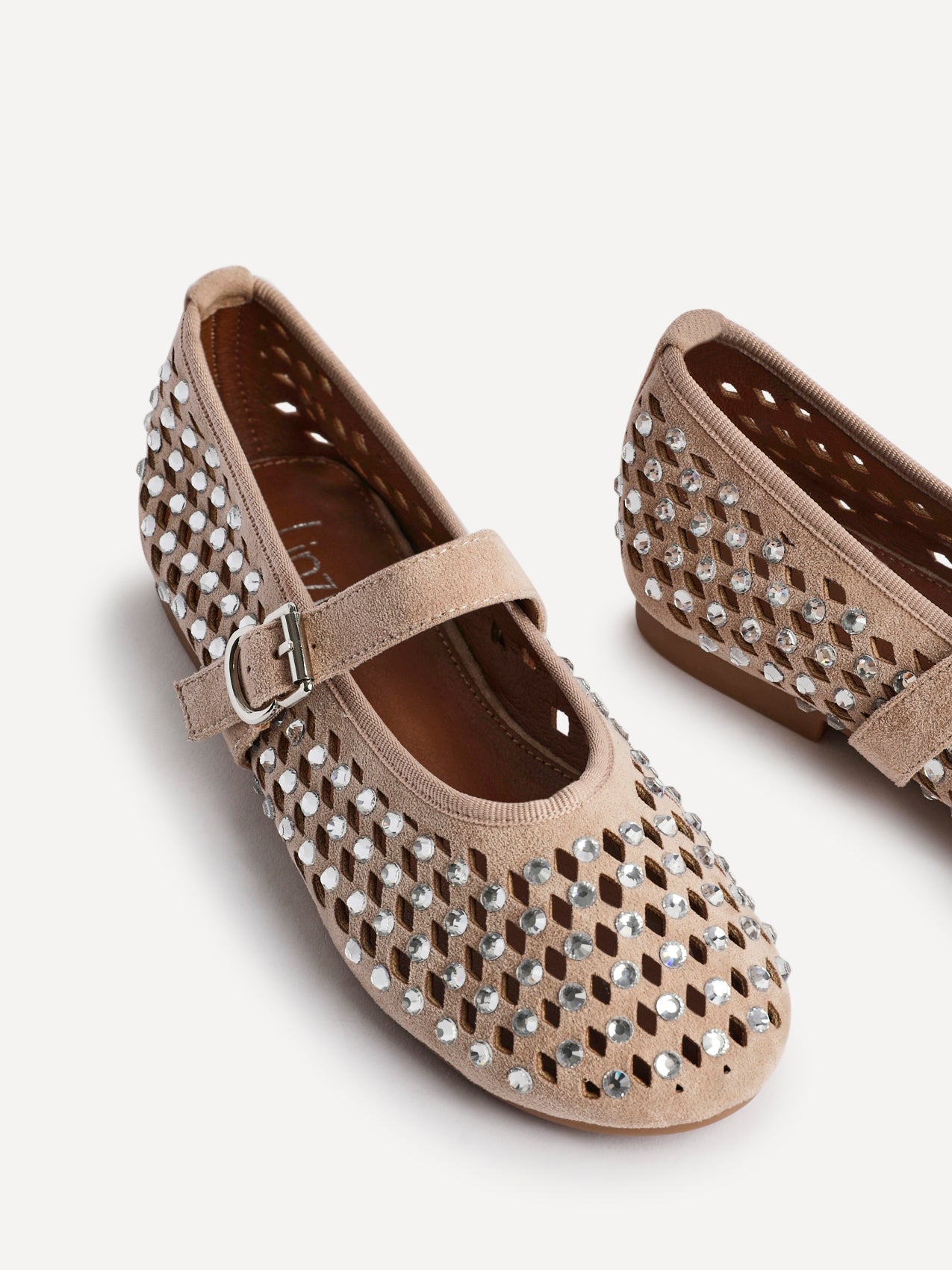 Delicate Nude Suede Ballet Pumps