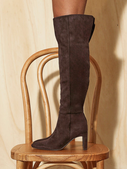 Demand Brown Long Heeled Boots