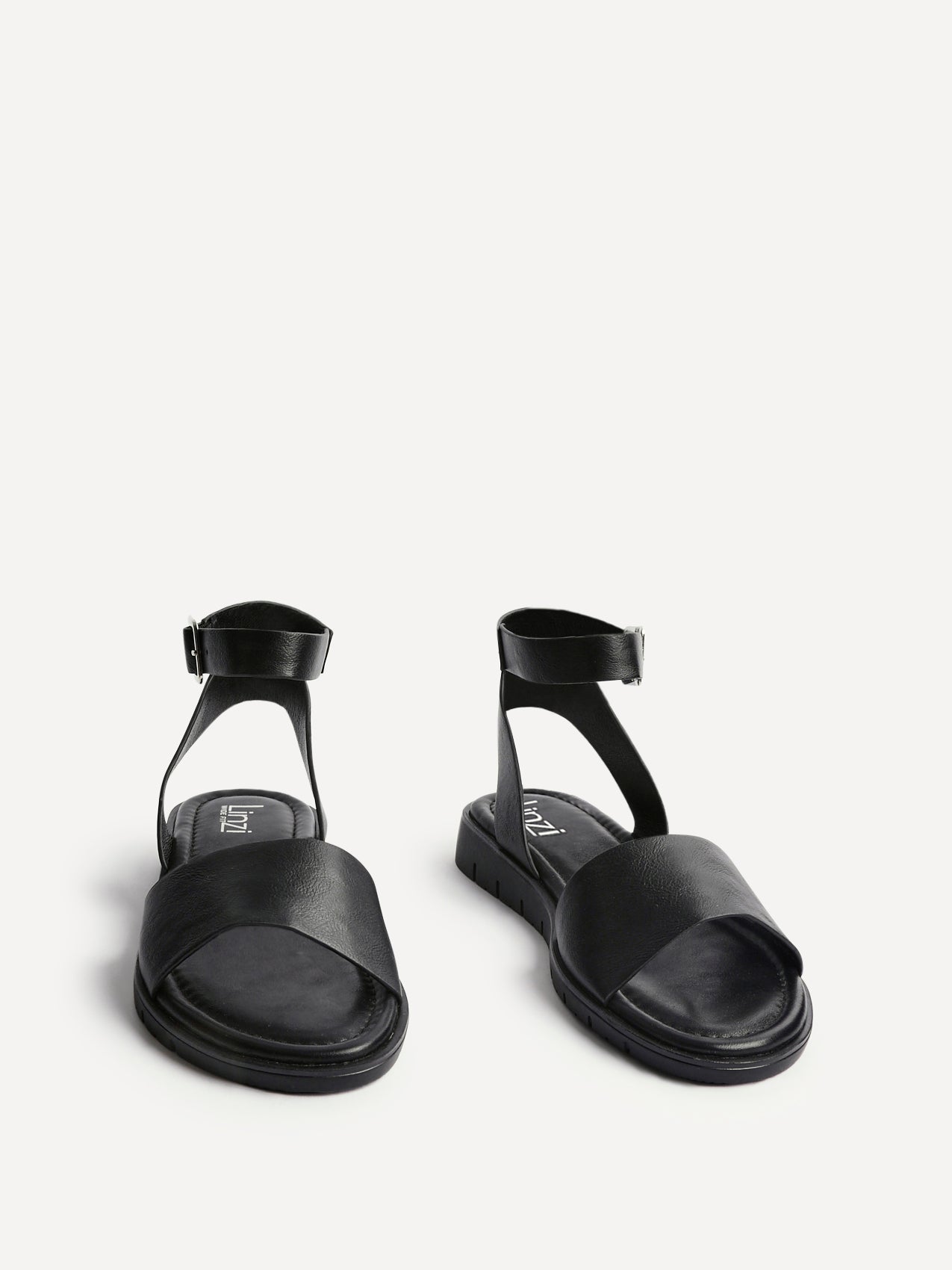 Denia Wide Fit Black Sandals