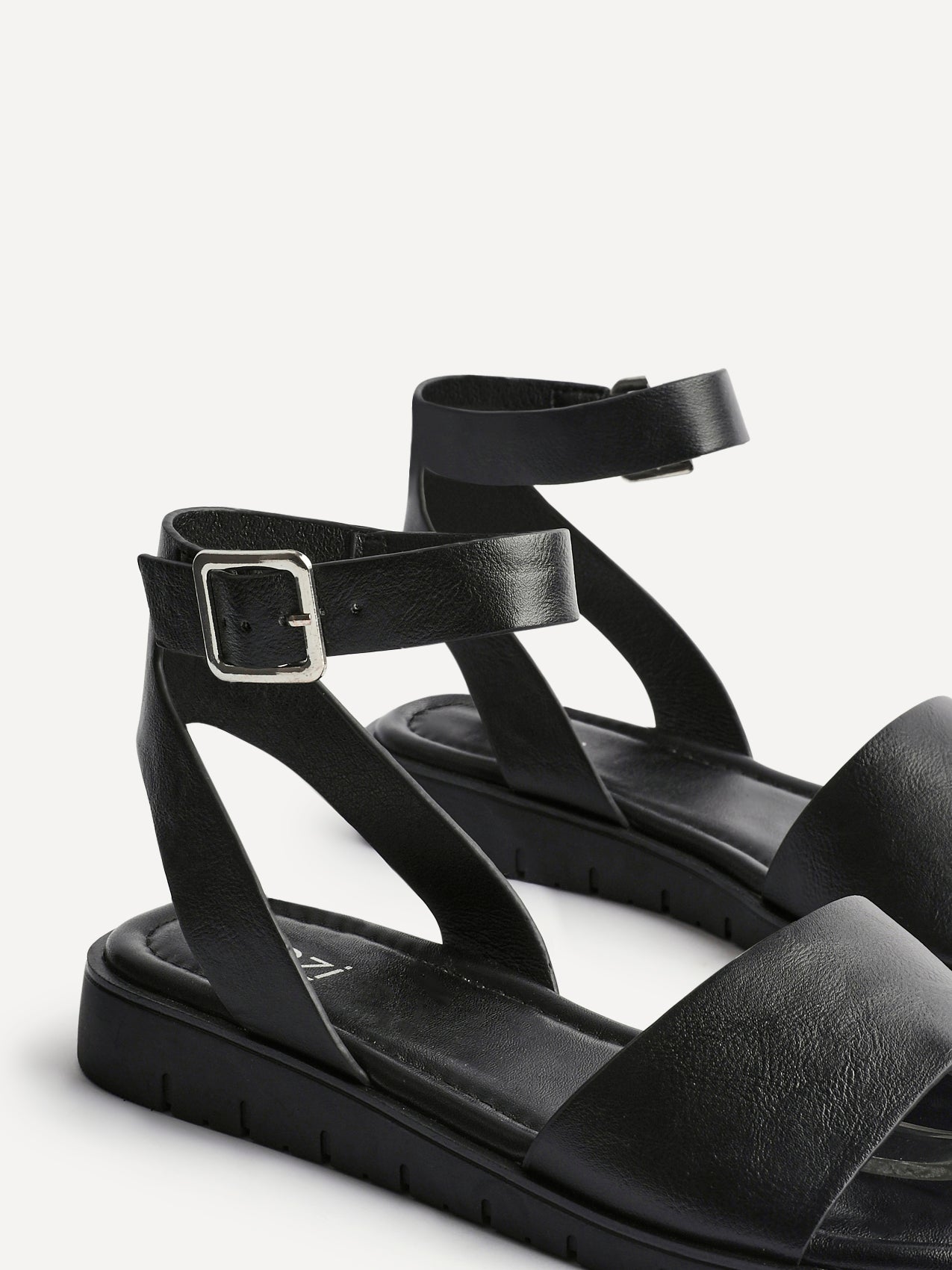 Denia Wide Fit Black Sandals