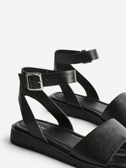 Denia Wide Fit Black Sandals